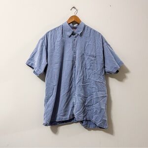 Ted Baker London Shirt Mens Size 4L Blue Casual Button Up Short Sleeve